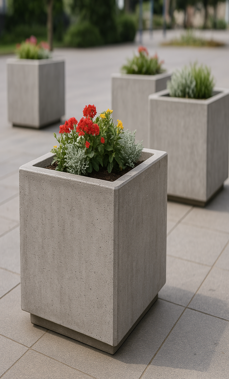 Залізобетонни горшок для квітів на вулицю